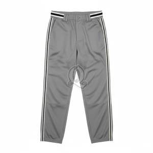 Pantalon de baseball gris foncé uniforme d'équipe personnalisé à rayures tissu en maille de polyester vêtements de sport d'entraînement pantalon OEM - Product Image 1