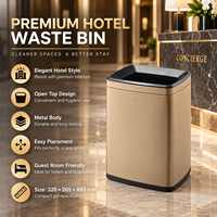 Petite poubelle commerciale en acier inoxydable, bac à déchets moderne pour hôtel, bureau, espace professionnel