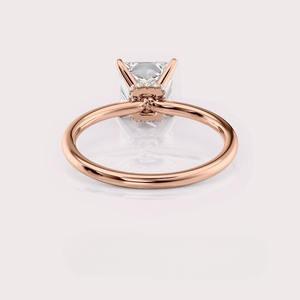 Anillo Solitario Minimalista con Diamante Cultivado en Laboratorio, Corte Princesa, Oro Rosa de 18 Quilates - Product Image 3