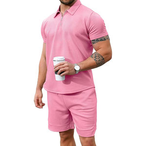 Conjunto de ropa deportiva para hombre Camiseta y pantalones cortos de ajuste relajado Moda para estilos de vida activos Esenciales de verano para correr - Product Image 2