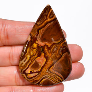 Cabujones de jaspe Biggs naturales australianos, piedras preciosas sueltas de corte ovalado de pera pulida para la fabricación de joyas, alambre de patrones escénicos únicos - Product Image 1