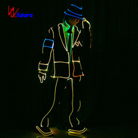 Traje de Robot Luminoso LED para Entrenamiento Futurista con Luces de Fibra Óptica para Danza