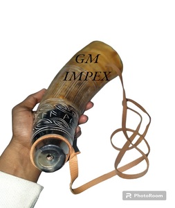 Cuerno vikingo que sopla Cuerno de batalla Trompeta de guerra 18 pulgadas Premium Cuerno de buey Golpe por GM IMPEX - Product Image 6