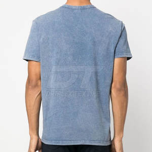 Camisetas de lavado ácido ligeras para hombre con servicio OEM Camisetas de lavado ácido de ajuste cómodo de tendencia superior para hombre - Product Image 4