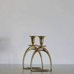 Portavelas de latón de estilo Vintage para el hogar para la celebración del patrimonio de Mandirs, iluminación elegante para Navidad y Pascua - Product Image 2