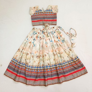 Shoryam Fashion Nouvelle Collection Ensemble Lehenga Choli pour Enfants Imprimé Floral Numérique Tenue de Fête Ethnique pour Filles Boutique Longueur Ras du Sol - Product Image 1