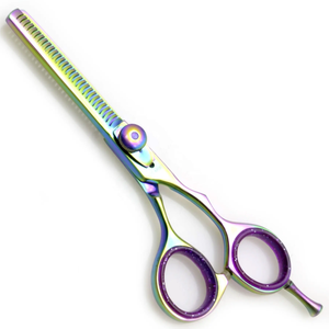 Ciseaux à cheveux au plasma dorés faits à la main de 5.5 pouces, cisailles à effiler et à texturer, outils de coupe de beauté pour salons de coiffure - Product Image 2