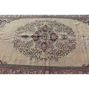 พรมวินเทจขนาด 5.6x9.3 ฟุต พรมตุรกีขนาดใหญ่ พรมลายทางสีน้ำตาลเบจ - Product Image 5