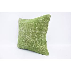 Oreiller en laine verte Kantha mosaïque Paisley Patchwork 18x18 pouces tissé avec motif vintage - Product Image 4