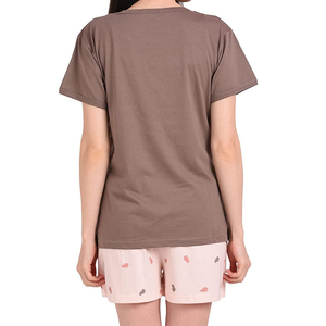 Ensemble t-shirt et short à manches courtes pour femmes, coupe ajustée, logo personnalisé, meilleure qualité avec service OEM, motif solide - Product Image 5