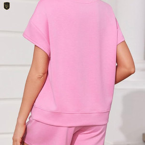 Conjunto de 2 Piezas para Mujer en Tela Suave Premium, Corte Regular, Estilo Casual para el Hogar, Cómodo para Uso Diario, Color Sólido - Product Image 2