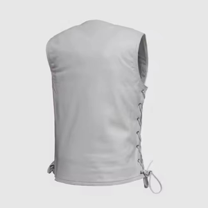 Chaleco de Cuero Desgastado Estilo Vaquero para Hombre de Alta Calidad con Cuello en V, Transpirable, Informal, Ofrece Servicio OEM - Product Image 2