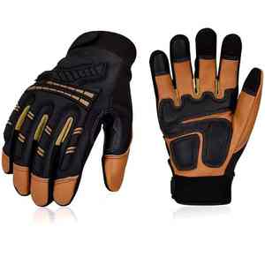 Guantes de mecánico de cuero personalizables con logotipo privado-Venta al por mayor antiquímica duradera disponible - Product Image 2