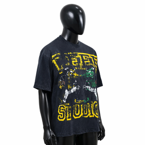 ตัวอย่างเสื้อยืดฟรีพร้อมโลโก้ของคุณเอง เสื้อยืดผู้ชายผ้าฝ้าย 100% เสื้อยืดลายกราฟิกแบบซักย้อมสี - Product Image 3