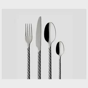 Royal Stainless Steel <b>Cutlery</b> Set With Handcrafted Design and <b>Black</b> Handle Perfect for Dining at Home and Restaurants - Product Image 6