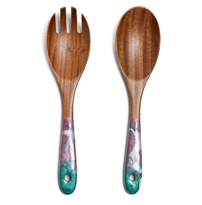 Cuchara de madera y resina epoxi personalizada, servidor de ensalada, vajilla de diseñador, fabricación personalizable, precio más bajo - Product Image 3