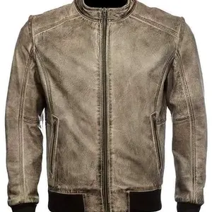 Offre Spéciale blouson aviateur en cuir décontracté pour hommes de haute qualité OEM vente en gros 2024 nouvelle mode personnalisée hiver classique coupe ajustée - Product Image 3