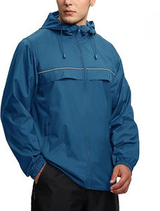 Veste coupe-vent de sport de plein air pour homme, avec logo personnalisé, capuche, streetwear, nylon, polyester, imperméable, course à pied - Product Image 3