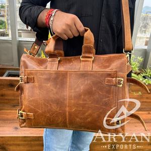 Porte-documents en cuir pleine fleur personnalisé pour hommes sac d'ordinateur portable en cuir fabriqué à la main pour hommes/conception personnalisée sacs de messager en cuir de vachette - Product Image 1