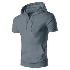 Haut unisexe 100 % coton style athleisure européen et américain, à capuche, en tissu tricoté lavé, techniques perlées, coupe régulière - Product Image 3