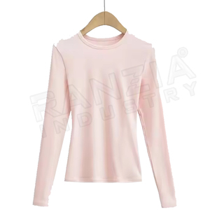 เสื้อยืดแขนยาวสำหรับผู้หญิง, เสื้อยืดทรงหลวมโอเวอร์ไซส์สำหรับฤดูใบไม้ผลิฤดูใบไม้ร่วงและ100% - Product Image 6