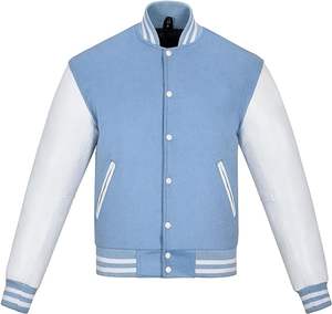 แจ็คเก็ตวาร์ซิตี้แบบมีฮู้ดสำหรับผู้ชาย  ผ้าขนสัตว์  ปักลายเชนิลล์  สไตล์ไฮสตรีท  ผลิตตามแบบ OEM  ระบายอากาศได้ดี  เป็นมิตรกับสิ่งแวดล้อม - Product Image 1