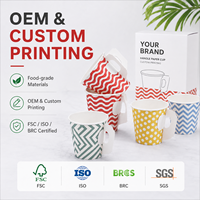 Vaso de Papel Kraft Resistente y Fiable de 280gsm/300gsm con Asa, para Café, Comida y Bebidas, de Calidad Artesanal