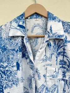 ชุดนอนผ้าฝ้ายพิมพ์ลายดอกไม้ทำมือจากอินเดีย หรูหราสำหรับฤดูใบไม้ผลิ/ฤดูร้อน/ฤดูใบไม้ร่วง ชุดนอนลำลองสุดพิเศษสำหรับใส่เดินเล่นตอนเช้าและกลางคืน ดีไซน์หรูหราและสง่างาม - Product Image 4