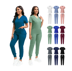 Venta caliente Custom Scrubs Set Stretch Transpirable Mujeres Jogger Uniformes de enfermería Medical Spandex Hospital Uniformes quirúrgicos - Product Image 1