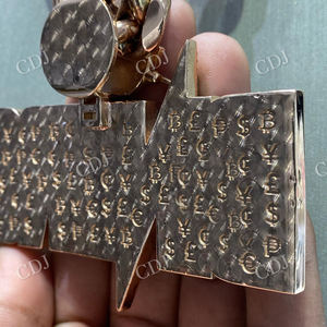 Hip Hop Gold Plated S925 Silver <b>Custom</b> Letter DINERO Pendant Fully Iced Moissanite Luxury Unisex Personalized <b>Jewelry</b> Wholesale - Product Image 3