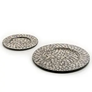 Plateaux de service en nacre de nouvelle conception, plateau de présentation de nourriture en bois, acrylique, bambou et verre, fait à la main, de qualité supérieure - Product Image 4