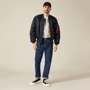 Professional High Quality WAGSAM SPORTS Worsted Fabric <b>Men</b> Stand Collar High Street Style Winter Wear Bomber <b>Jacket</b> - Product Image 2