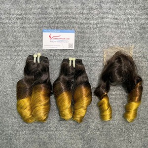 Extensions de cheveux Remy humains vietnamiens en stock Paquets de tissage bouclés souples et rebondissants Boucles à vapeur à double trame - Product Image 3