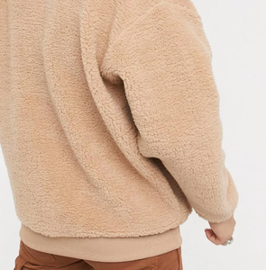 390 GSM peluche épaissie pull à capuche blanc Logo personnalisé flanelle coupe régulière poche non tissé pas de ficelle goutte épaule solide hommes - Product Image 4