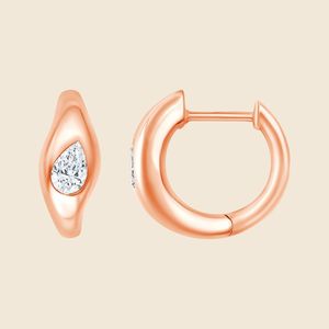 Pendientes de Aro con Diamantes Cultivados en Laboratorio, Corte Pera Descendente, 0.38 Quilates, F-VS, Elaborados en Oro Sólido de 14K, Producto Más Vendido - Product Image 3