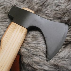 Hacha de doble hoja de acero damasco forjado logotipo servicio OEM ODM de alta calidad personalizada al por mayor mango de madera hacha de grado industrial - Product Image 4