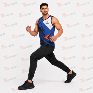 <b>Mens</b> Custom Sublimation <b>Gym</b> Stringer Tank Top Wholesale Athletic Workout <b>Vest</b> Bodybuilding Sportswear Quick Dry Running Fitness - Product Image 2