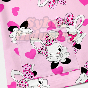 ชุดยูนิฟอร์มพยาบาลคอตั้งแขนสั้น ลายกระต่ายสีชมพูพิมพ์ลายแบบซับลิเมชั่น ผ้าฝ้ายนุ่ม สไตล์ทันสมัย สำหรับผู้หญิง - Product Image 3