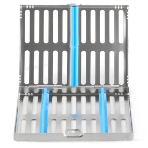 ถาดฆ่าเชื้อหม้อนึ่งสแตนเลสแบบแมนนวลสำหรับการทำศัลยกรรมทางทันตกรรม10ชิ้นตัวยึดเครื่องมือทางทันตกรรม5ชิ้น - Product Image 2