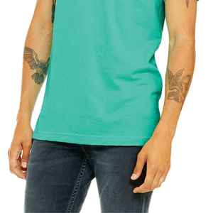 T-shirt unisexe à manches courtes vert mer chiné 100% coton Design de logo personnalisé Type de motif solide en polyester/coton - Product Image 5