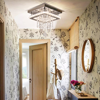 Lustres en cristal carrés de 9.8 "Lustre de plafond Luminaires de 18 pouces Lustre moderne pour chambres à coucher Salle à manger