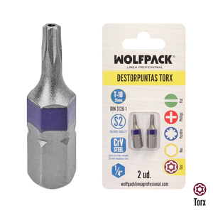 Set di Punte Torx T10 (2 Pezzi) in Acciaio S2 al Cromo Vanadio - Product Image 1