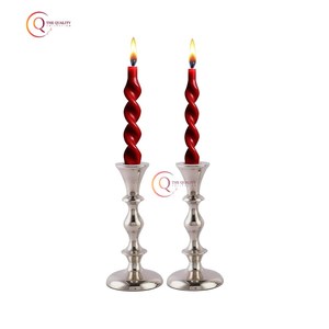 Candelero de decoración navideña para interiores y exteriores, Juego de 2 velas únicas de acero inoxidable pulido con espejo brillante para la mejor venta - Product Image 1