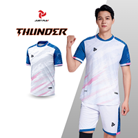Promo Panas Jersey Sepak Bola Pendek Unisex Model Terbaru Bahan Bernapas Seragam Tim Berkualitas Tinggi Dapat Disesuaikan Thunder JP Ramah Lingkungan Cepat Kering