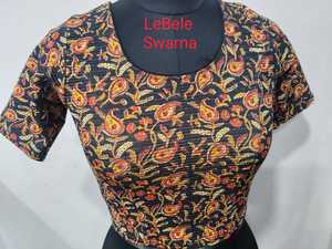 เสื้อสตรีผ้าพิมพ์ลายคาลัมคารีแบบยืดได้ สำหรับใส่กับผ้าส่าหรีสำเร็จรูป เหมาะสำหรับงานเทศกาลและสวมใส่สบายๆ ในราคาขายส่งที่ดีที่สุด - Product Image 2