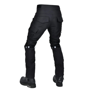 Black Motorcycle Cargo Pants Riding Jeans Tactical Work Trousers with Knee <b>Protectors</b> for Daily Use - Product Image 1