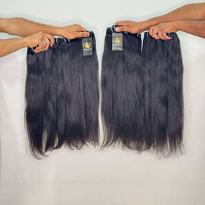 Extensions de cheveux indiens bruts, lisses, alignés dans le sens de la cuticule, cheveux humains indiens vierges, mèches de cheveux brésiliens bouclés alignées dans le sens de la cuticule - Product Image 2