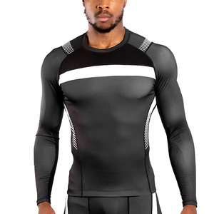 Camiseta de Compresión de Manga Larga con Logotipo Personalizado, Ropa Deportiva para Hombre, Tela de Lona, Protección Anti-UV, Ecológica, MOQ Bajo - Product Image 1