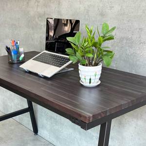 Minimalist 120x60cm ACACIA WOOD PC <b>DESK</b> with A-SHAPED IRON LEGS PORTABLE and <b>FOLDING</b> for HOTEL USE-SPD68201 - Product Image 6