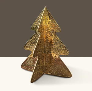 Décor de table de Noël en métal décoratif en laiton AK avec article standard fini en or pour ornements de décoration de Noël - Product Image 1